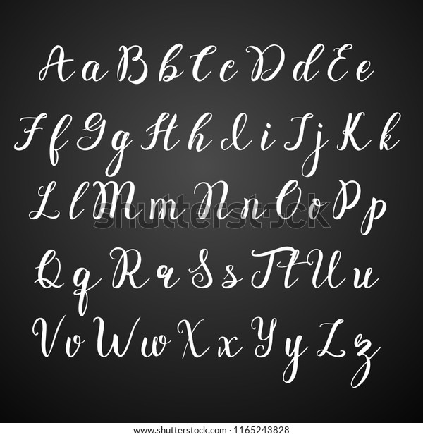 Hand Drawn Vector Alphabet Calligraphy Letters Stock Vector (Royalty ...