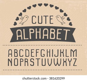 Hand drawn vector alphabet. Cute and funny font for your design.