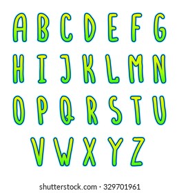 Hand drawn vector alphabet. Decorative isolated letters set.