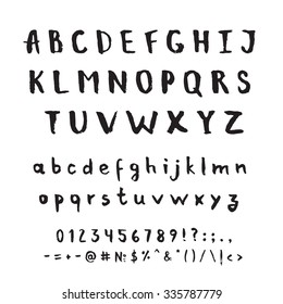 Hand drawn vector alphabet. Decorative isolated letters set.