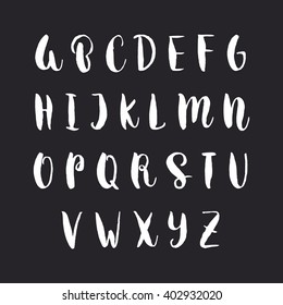 Hand drawn vector alphabet. Decorative isolated letters set.