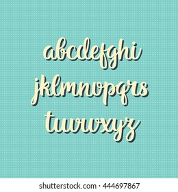 Hand drawn vector alphabet. Decorative letters set. Vintage style background.