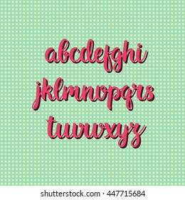 Hand drawn vector alphabet. Decorative letters set. Vintage style background.