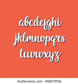 Hand drawn vector alphabet. Decorative letters set. Vintage style background.