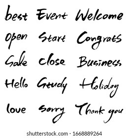 Hand drawn vector alphabet. English calligraphy vector illustration. Hand lettering collection.