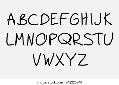 Hand drawn vector alphabet, Eps10 vector font for your design
