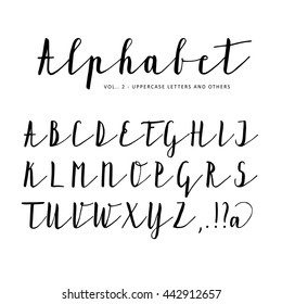 Hand drawn vector alphabet, font, isolated letters written with marker or ink