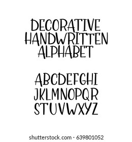 Hand drawn vector alphabet, handwritten brush style letters. Modern calligraphy. Hand lettering vector alphabet. Hand drawn font.