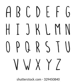 Hand drawn vector alphabet. Isolated letters set.