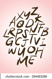 Hand drawn vector alphabet letters