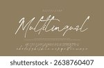 Hand drawn vector alphabet. Modern monoline signature script font. Elegant Signature Font. Best Alphabet Beautiful Calligraphy Signature Font