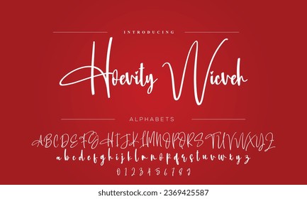 Hand drawn vector alphabet. Modern monoline signature script font. Elegant Signature Font. Best Alphabet Beautiful Calligraphy Signature Font lettering handwritten