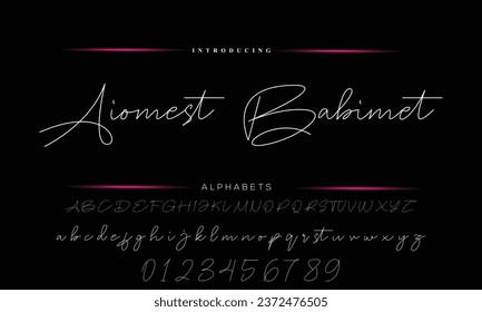 Handgezeichnetes Vektoralphabet. Moderne Schriftart mit einfarbiger Signatur. Eleganter Schriftzeichen. Beste Alphabet Schöne Kalligrafie Schriftart Schriftzeichen handschriftlich