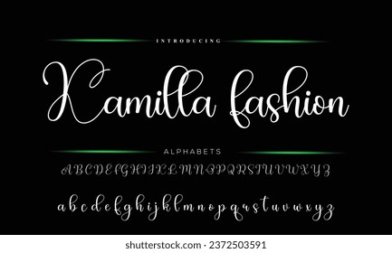 Hand drawn vector alphabet. Modern monoline signature script font. Elegant Signature Font. Best Alphabet Beautiful Calligraphy Signature Font lettering handwritten