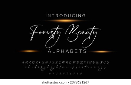 Hand drawn vector alphabet. Modern monoline signature script font. Elegant Signature Font. Best Alphabet Beautiful Calligraphy Signature Font lettering handwritten