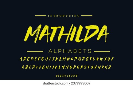 Alfabeto vector dibujado a mano. Tipo de letra de script de firma monoclina moderna. Tipo de letra de firma elegante. Mejor Alfabeto Hermosa caligrafía Firma Letra tipográfica manuscrita