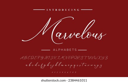 Alfabeto vector dibujado a mano. Tipo de letra moderno del guión de la firma de monolina. Tipo de letra de firma elegante. Mejor Alfabeto Hermosa caligrafía Firma Letra tipográfica manuscrita