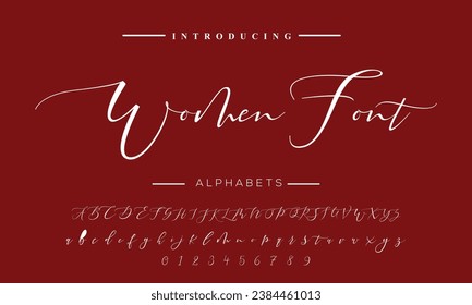 Handgezeichnetes Vektoralphabet. Moderne Schriftart für monoline Signaturen. Eleganter Schriftzeichen. Beste Alphabet Schöne Kalligrafie Schriftart Schriftzeichen handschriftlich