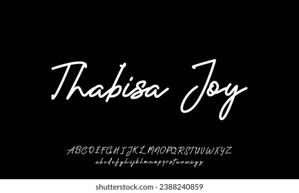 Alfabeto vector dibujado a mano. Tipo de letra moderno del guión de la firma de monolina.