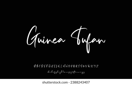 Hand drawn vector alphabet. Modern monoline signature script font.