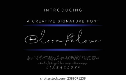 Alfabeto vector dibujado a mano. Tipo de letra moderno del guión de la firma de monolina. Tipo de letra de firma elegante. Mejor Alfabeto Hermosa caligrafía Firma Letra tipográfica manuscrita