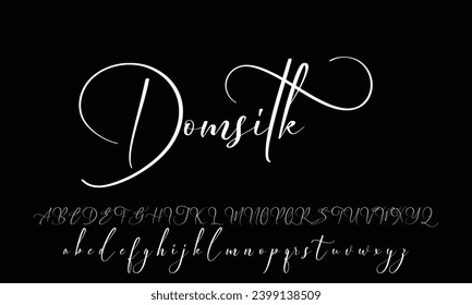 Hand drawn vector alphabet. Modern monoline signature script font. Elegant Signature Font. Best Alphabet Beautiful Calligraphy Signature Font lettering handwritten
