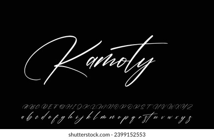 Hand drawn vector alphabet. Modern monoline signature script font. Chloe Signature Font