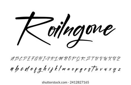 Hand drawn vector alphabet. Modern monocline signature script font. Elegant Signature Font. Best Alphabet Beautiful Calligraphy Signature Font lettering handwritten