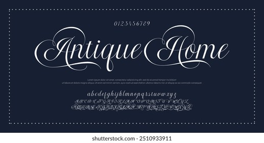 Hand drawn vector alphabet. Modern monoline signature script font. Elegant Signature Font. Best Alphabet Beautiful Calligraphy Signature Font