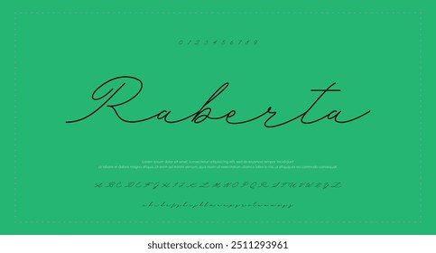 Hand drawn vector alphabet. Modern monoline signature script font. Elegant Signature Font. Best Alphabet Beautiful Calligraphy Signature Font lettering