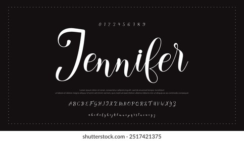 Hand drawn vector alphabet. Modern monoline signature script font. Elegant Signature Font. Best Alphabet Beautiful Calligraphy Signature Font lettering