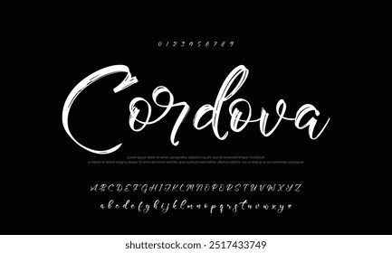 Handgezeichnetes Vektoralphabet. Moderne Schriftart für Monoline-Signaturen. Elegante Signatur. Bestes Alphabet Schöne Kalligrafie Signatur Schriftart Schriftzug