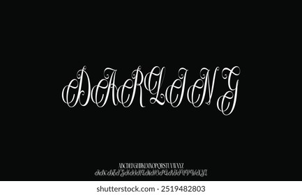 Hand drawn vector alphabet. Modern monoline signature script font. Elegant Signature Font. Best Alphabet Beautiful Calligraphy Signature Font lettering