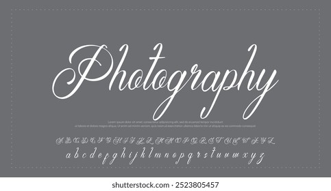 Hand drawn vector alphabet. Modern monoline signature script font. Elegant Signature Font. Best Alphabet Beautiful Calligraphy Signature Font lettering