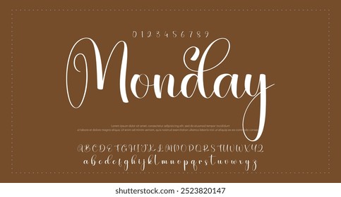 Hand drawn vector alphabet. Modern monoline signature script font. Elegant Signature Font. Best Alphabet Beautiful Calligraphy Signature Font lettering