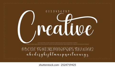 Hand drawn vector alphabet. Modern monoline signature script font. Elegant Signature Font. Best Alphabet Beautiful Calligraphy Signature Font lettering