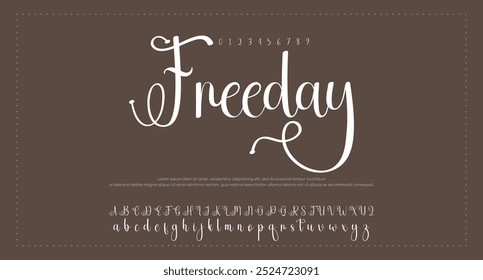 Hand drawn vector alphabet. Modern monoline signature script font. Elegant Signature Font. Best Alphabet Beautiful Calligraphy Signature Font lettering