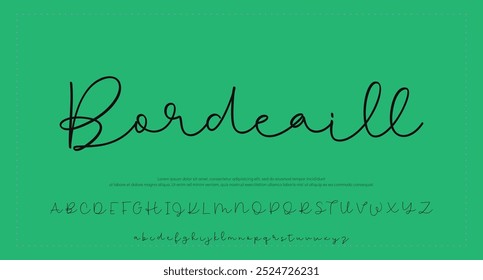 Hand drawn vector alphabet. Modern monoline signature script font. Elegant Signature Font. Best Alphabet Beautiful Calligraphy Signature Font