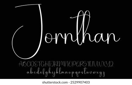Hand drawn vector alphabet. Modern monoline signature script font. Elegant Signature Font. Best Alphabet Beautiful Calligraphy Signature Font
