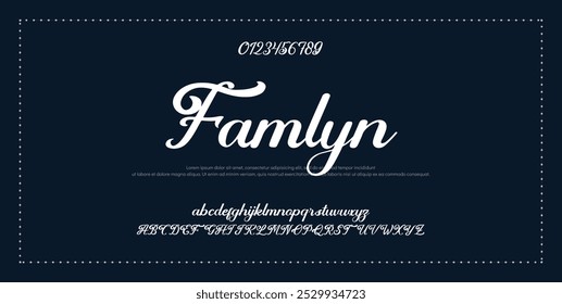 Hand drawn vector alphabet. Modern monoline signature script font. Elegant Signature Font. Best Alphabet Beautiful Calligraphy Signature Font