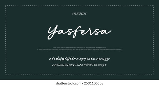 Alfabeto de Vector dibujado a mano. Fuente de script de firma monoline moderna. Elegante fuente de firma. La mejor fuente de firma de caligrafía hermosa del alfabeto