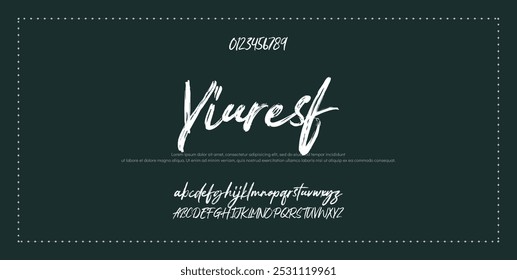 Alfabeto vetorial desenhado à mão. Fonte moderna de script de assinatura monocromática. Fonte de assinatura elegante. Melhor Alfabeto Bela Caligrafia Assinatura Fontes