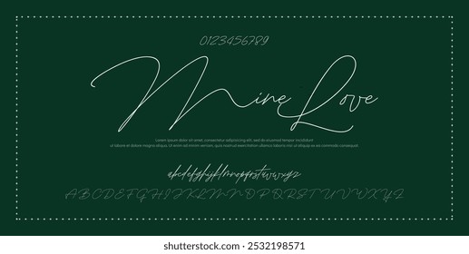 Alfabeto de Vector dibujado a mano. Fuente de script de firma monoline moderna. Elegante fuente de firma. Mejor alfabeto Hermosa caligrafía Signature letras de fuente