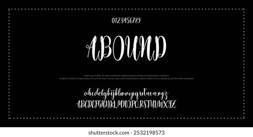 Alfabeto vetorial desenhado à mão. Fonte moderna de script de assinatura monocromática. Fonte de assinatura elegante. Melhor Alfabeto Bela Caligrafia Assinatura Fontes