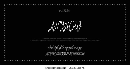 Hand drawn vector alphabet. Modern monoline signature script font. Elegant Signature Font. Best Alphabet Beautiful Calligraphy Signature Font lettering