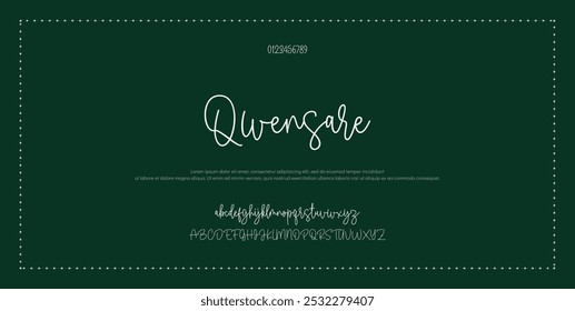 Hand drawn vector alphabet. Modern monoline signature script font. Elegant Signature Font. Best Alphabet Beautiful Calligraphy Signature Font