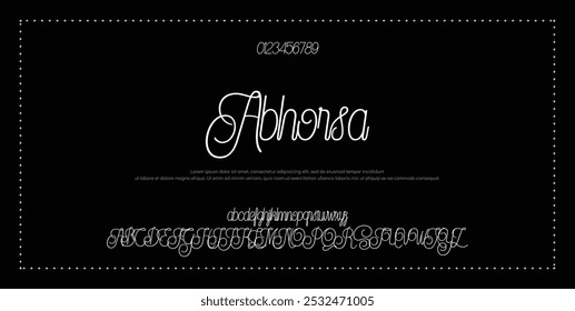 Alfabeto vetorial desenhado à mão. Fonte moderna de script de assinatura monocromática. Fonte de assinatura elegante. Melhor Alfabeto Bela Caligrafia Assinatura Fonte
