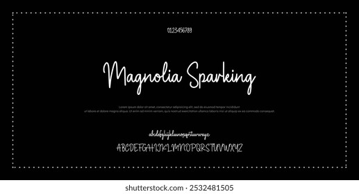 Hand drawn vector alphabet. Modern monoline signature script font. Elegant Signature Font. Best Alphabet Beautiful Calligraphy Signature Font lettering