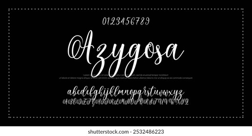 Hand drawn vector alphabet. Modern monoline signature script font. Elegant Signature Font. Best Alphabet Beautiful Calligraphy Signature Font lettering handwritten