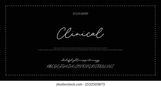 Alfabeto de Vector dibujado a mano. Fuente de script de firma monoline moderna. Elegante fuente de firma. Mejor alfabeto Hermosa caligrafía Signature letras de fuente